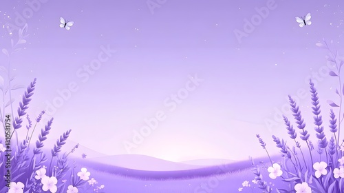Purple lavender field scene
