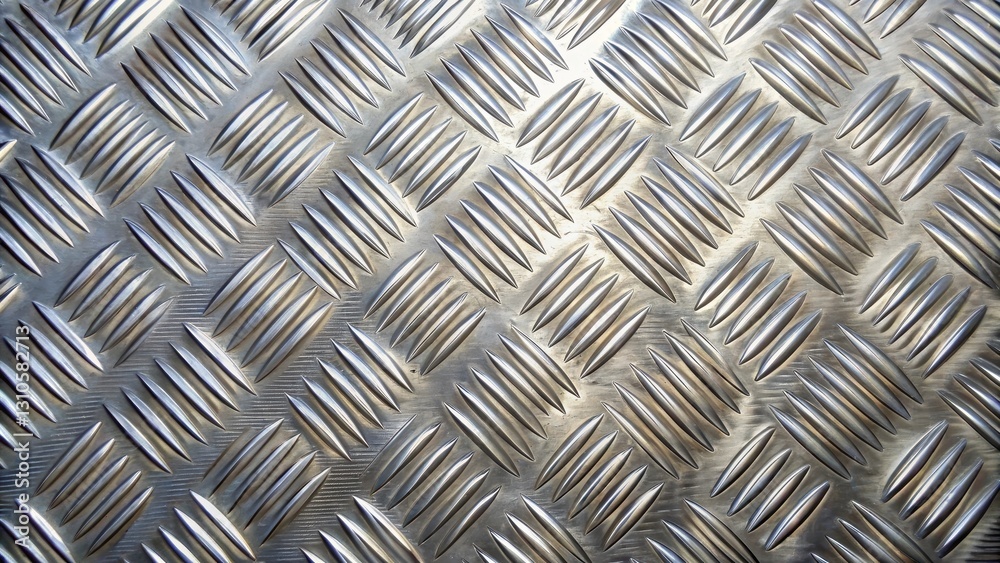 High-tensile silver metal sheet with intricate patterns and subtle texture, industrial component, high tensile strength High-tensile silver metal sheet with intricate patterns and subtle texture, industrial component, high tensile strength