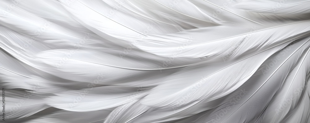 Obraz premium Soft, delicate white feathers create a serene and calming backdrop.