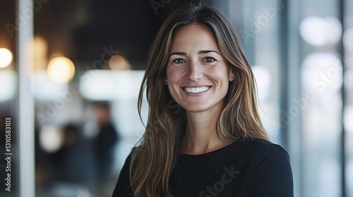 Wallpaper Mural Smiling Businesswoman with Colleagues in Modern Office Environment Torontodigital.ca