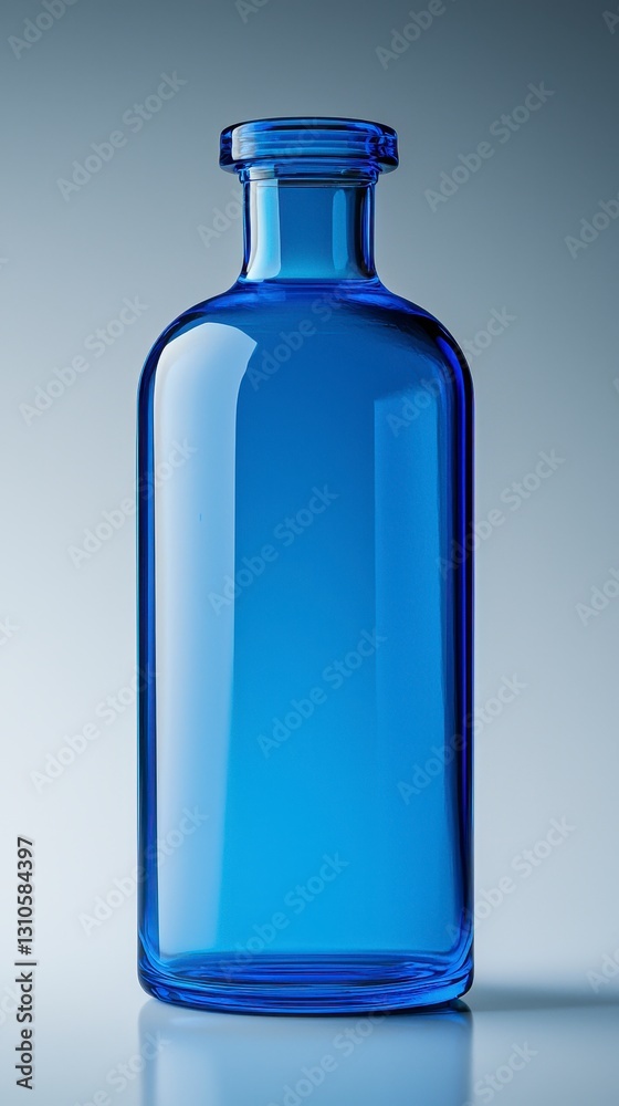 Blue bottle on a table isolated on white background ideal for medical research and scientific studies in laboratories Blue bottle on a table isolated on white background ideal for medical research and scientific studies in laboratories