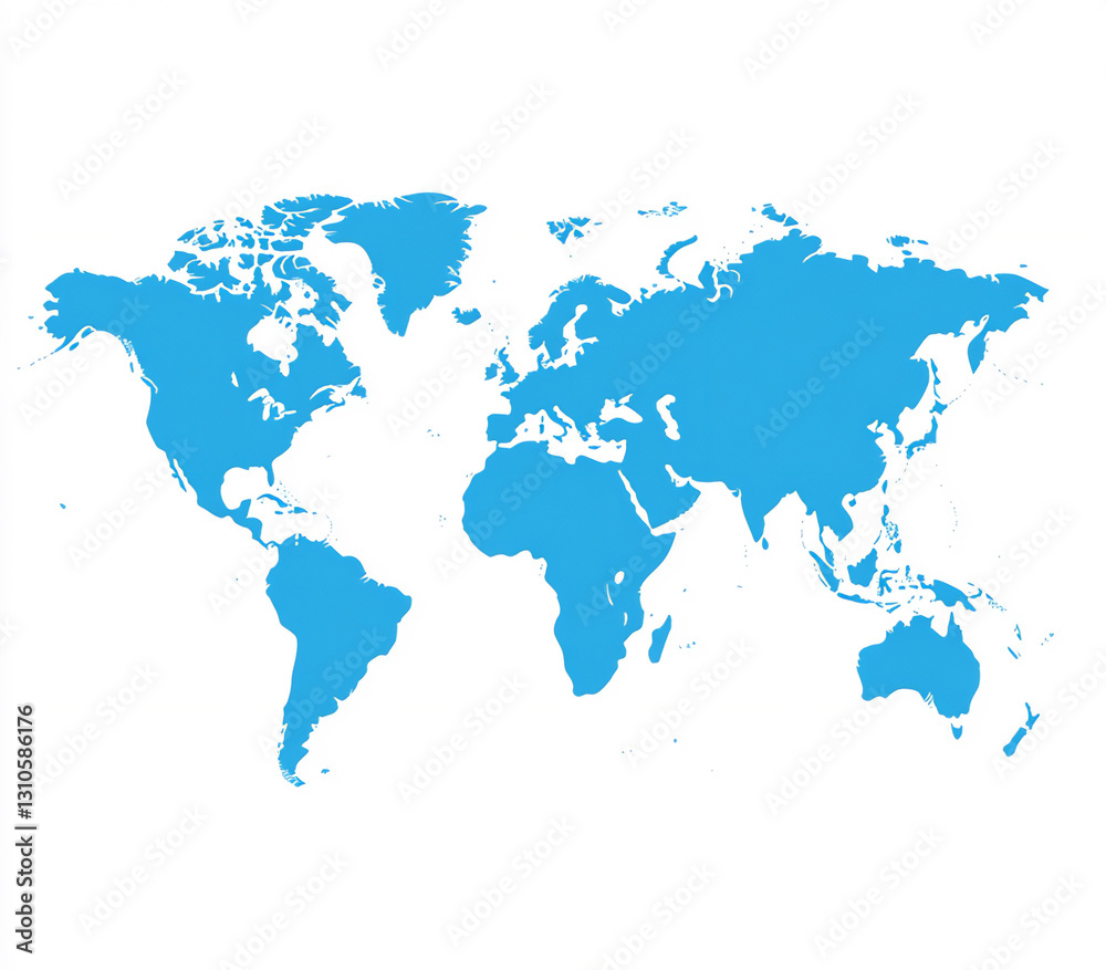 a simple vector graphic of the world map with australia depicted in blue o a simple vector graphic of the world map with australia depicted in blue o