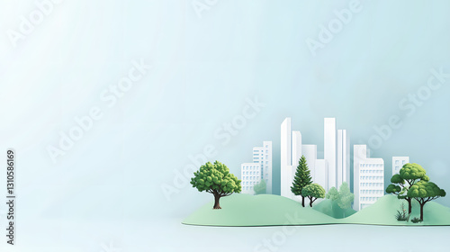 White building next to green plants