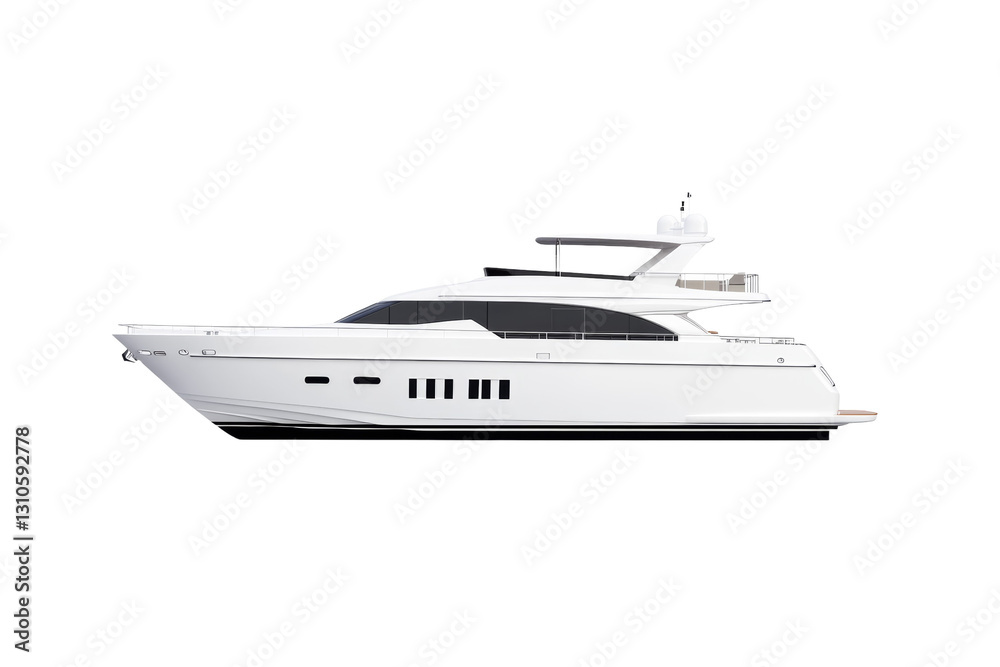 Large white boat with a black trim, isolated Large white boat with a black trim, isolated