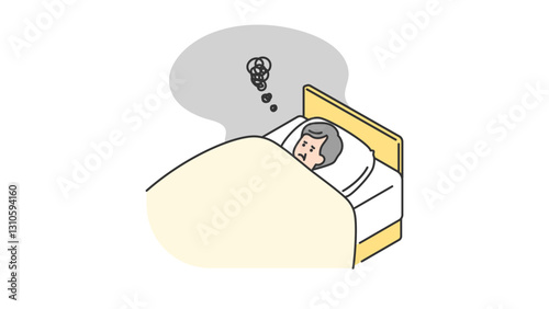 睡眠：なかなか眠れないシニア男性