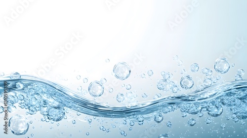 Bubbles float in the water