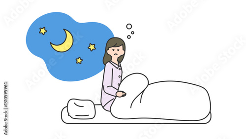 睡眠：夜中に目が覚める女性