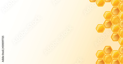 flat design bee honeycomb background with empty space