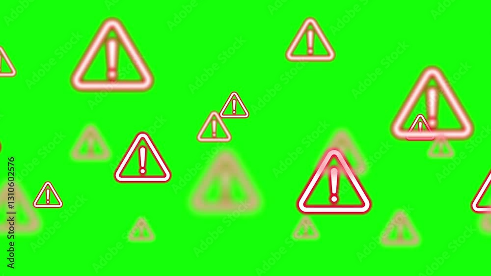 Moving alert symbol or exclamation marks video on a green screen. Ideal for warning, caution, attention, danger, or emergency themed projects. Perfect for video overlays and animations. Moving alert symbol or exclamation marks video on a green screen. Ideal for warning, caution, attention, danger, or emergency themed projects. Perfect for video overlays and animations.