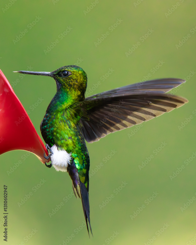Fototapeta premium Hummingbird flying eating
