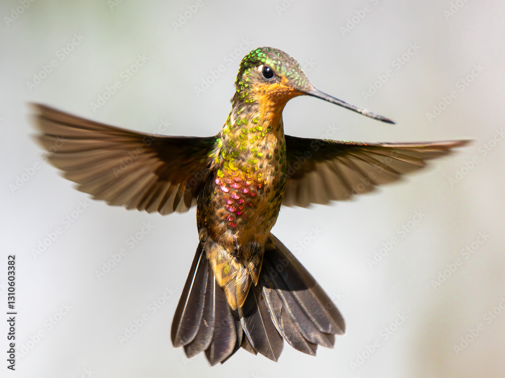 Fototapeta premium Hummingbird flying eating