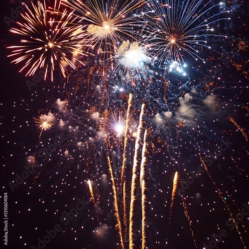Vibrant Fireworks Display in the Night Sky Celebrating a Special Event photo