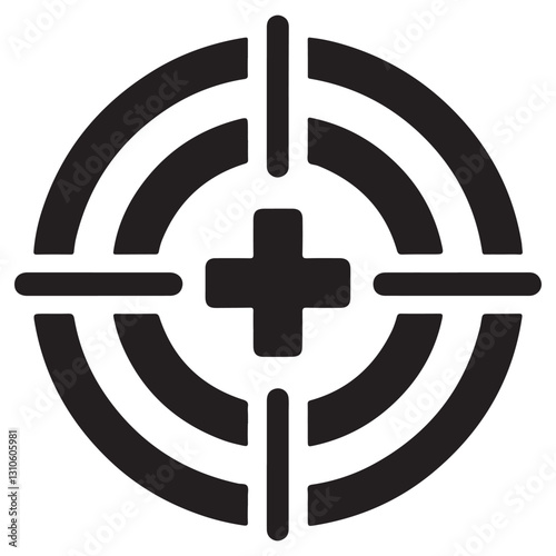 Silhouette Vector Crosshair Target for Accurate Aim and Shooting