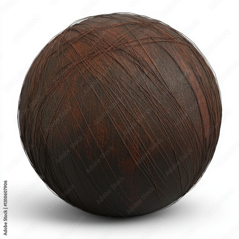 Natural ball of wood isolated on white background featuring subtle textures for rustic and decorative uses Natural ball of wood isolated on white background featuring subtle textures for rustic and decorative uses