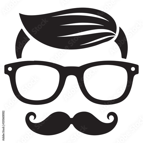 Creative Vector Illustration of Man with Mustache and Glasses Design