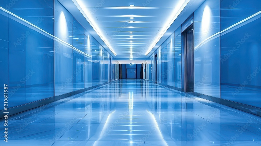 Futuristic Corridor with Integrated Spotlights and Sleek Design Futuristic Corridor with Integrated Spotlights and Sleek Design