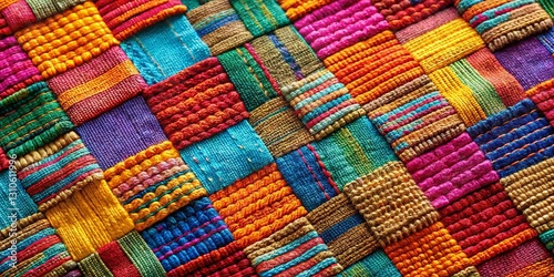 Macro Photography: Textured Patchwork Backdrop with Parallel Lines - Abstract Design