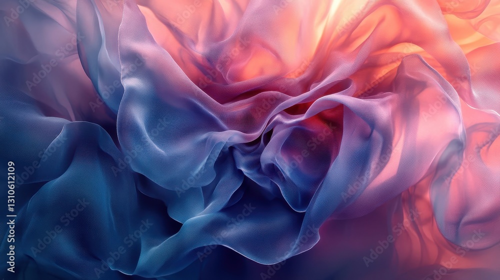 Obraz premium Abstract swirling fabrics with smooth gradients of vibrant colors