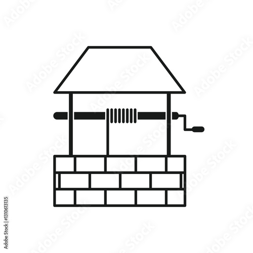 Water well icon outlines