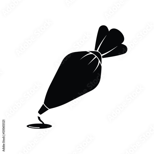 Pastry bag baking piping icon black 