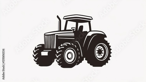 Farm tractor silhouette graphic design