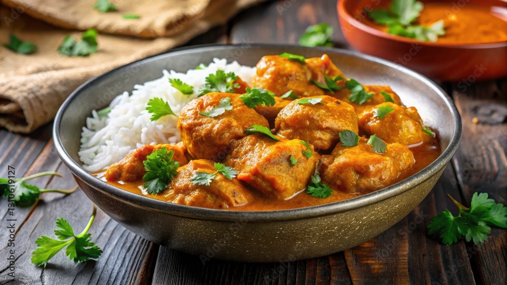 Delicious Chicken Curry with Rice & Cilantro - Authentic Recipe Photos Delicious Chicken Curry with Rice & Cilantro - Authentic Recipe Photos