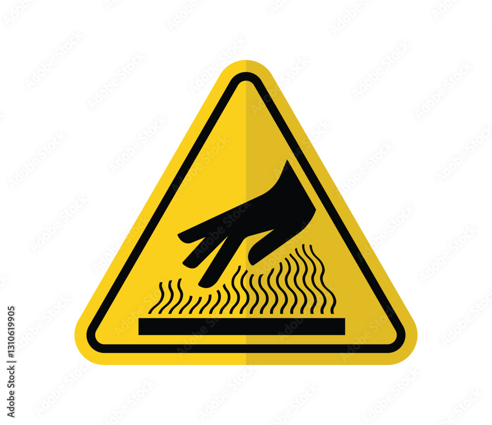 yellow triangle hot surface vector
