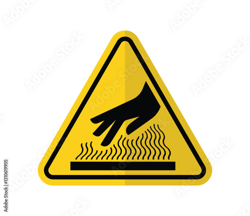yellow triangle hot surface vector