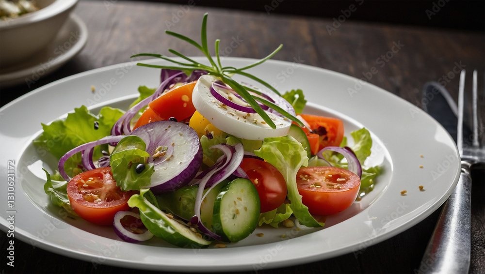 image of delicious vegetable salad served ready to eat image of delicious vegetable salad served ready to eat