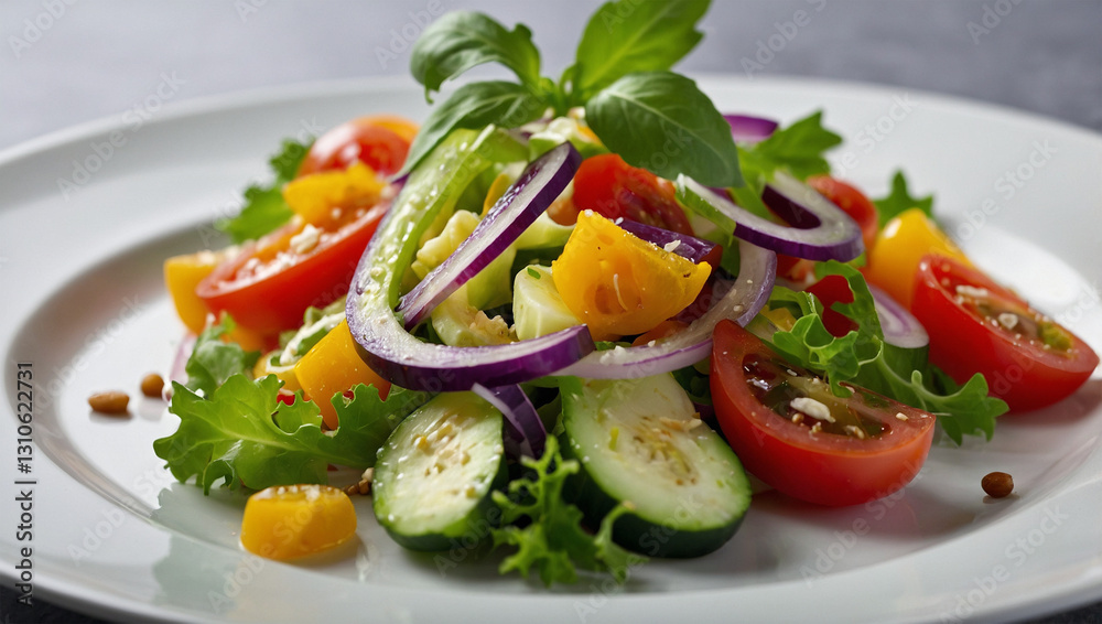 image of delicious vegetable salad served ready to eat image of delicious vegetable salad served ready to eat