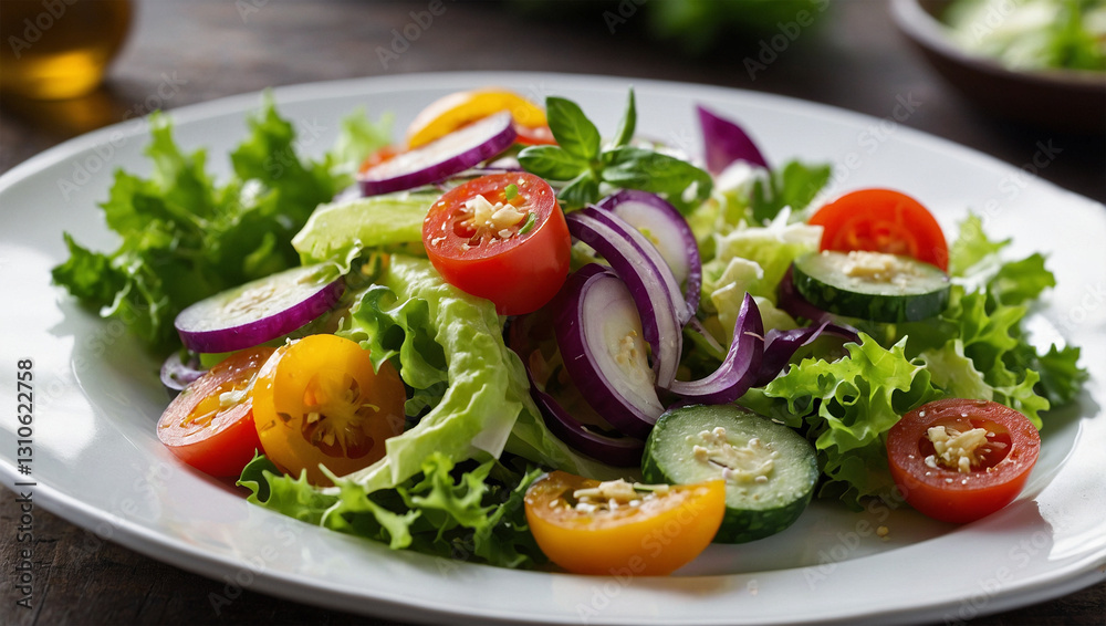 image of delicious vegetable salad served ready to eat image of delicious vegetable salad served ready to eat