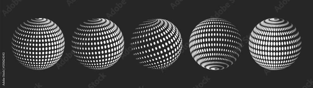 oval globe halftone set black background oval globe halftone set black background