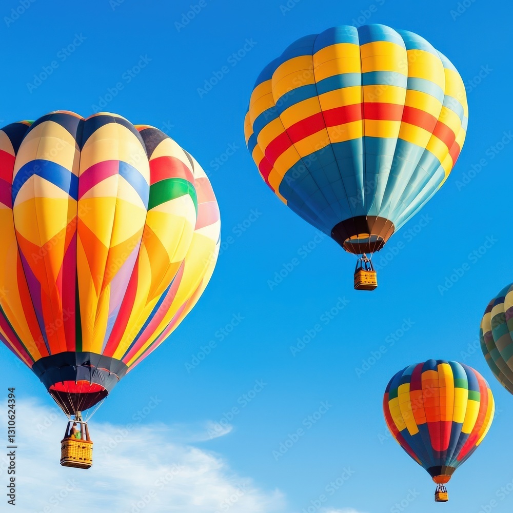 Fototapeta premium A colorful hot air balloon festival, symbolizing adventure and community