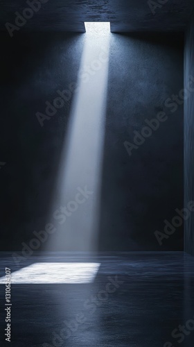 Wallpaper Mural Minimalist Space with Dramatic Light Beam and Dark Walls Torontodigital.ca