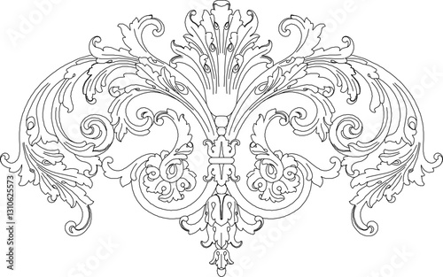 sketch vector illustration silhouette design decorative carving ornament decoration floral classic vintage ethnic traditional
