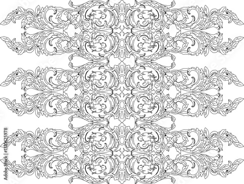 sketch vector illustration silhouette design baground decorative carving ornament floral decoration classic vintage ethnic