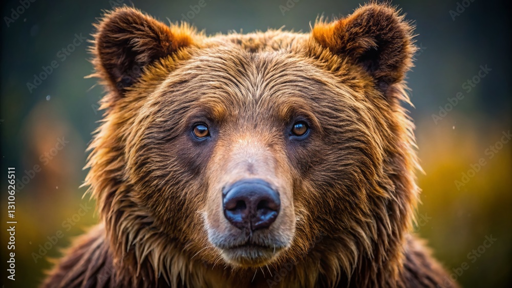 Majestic Brown Bear Close-Up Portrait: Long Exposure Wildlife Photography Majestic Brown Bear Close-Up Portrait: Long Exposure Wildlife Photography