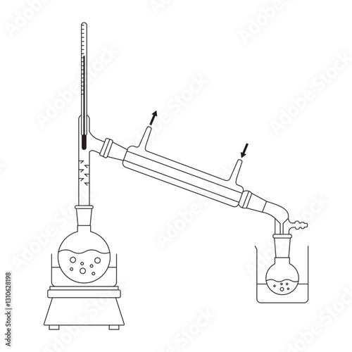 simple distillation outline vector design