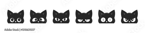 cat head black white background