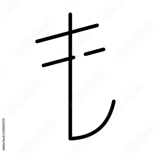 turkish lira outline icon