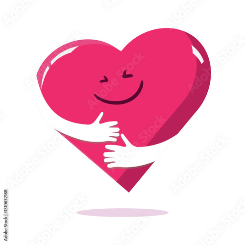 hand hug heart love symbol cartoon