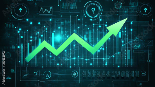 Market growth analysis digital finance trends infographic technology data visualization business insights