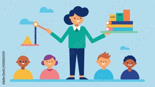 Teacher Disparity An showing a wellfunded teacher with various teaching tools engaging with enthusiastic students versus an underfunded teacher struggling with a small