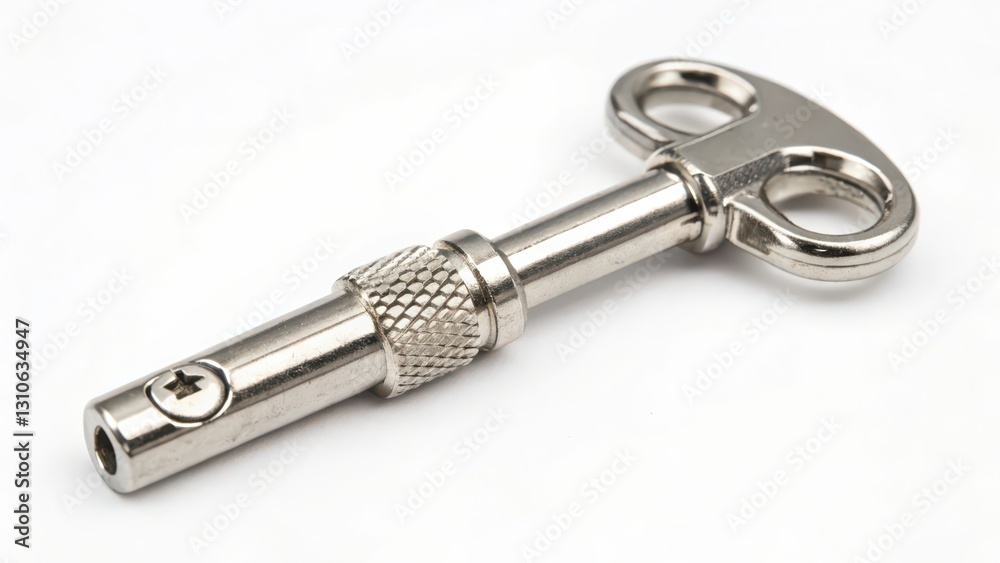 Metal Quarter-Turn Fastener with Wing Knob on White Background Metal Quarter-Turn Fastener with Wing Knob on White Background