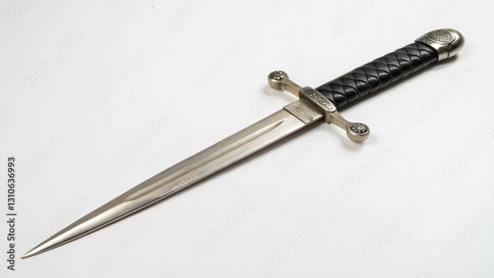 Medieval Dagger, Object on White Background Medieval Dagger, Object on White Background