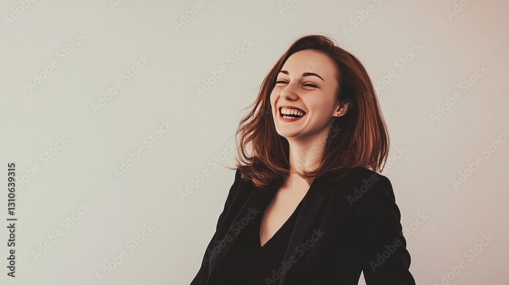 Fototapeta premium Smiling 35-year-old female office worker