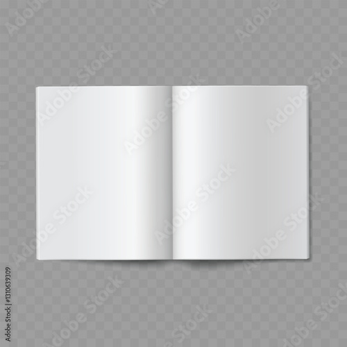 Open Blank Book Mockup Vector