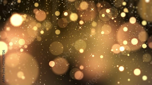 Gold Particle Falling Background with particle glitter and elegant lights for your text , awards , cosmetic , sci fi technology , films and cinematic in scene.
