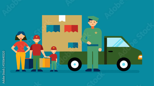 Moving Truck with Family A graphic showing a military family loading a moving truck with boxes labeled for various expenses symbolizing the cost of frequent relocations.