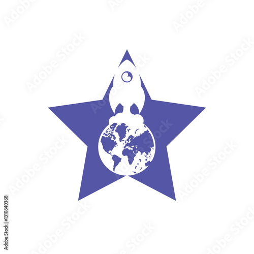 Globe rocket vector logo design template. Fast connect logo concept.